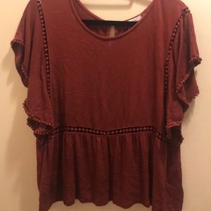 Maroon Anthropologie Blouse!